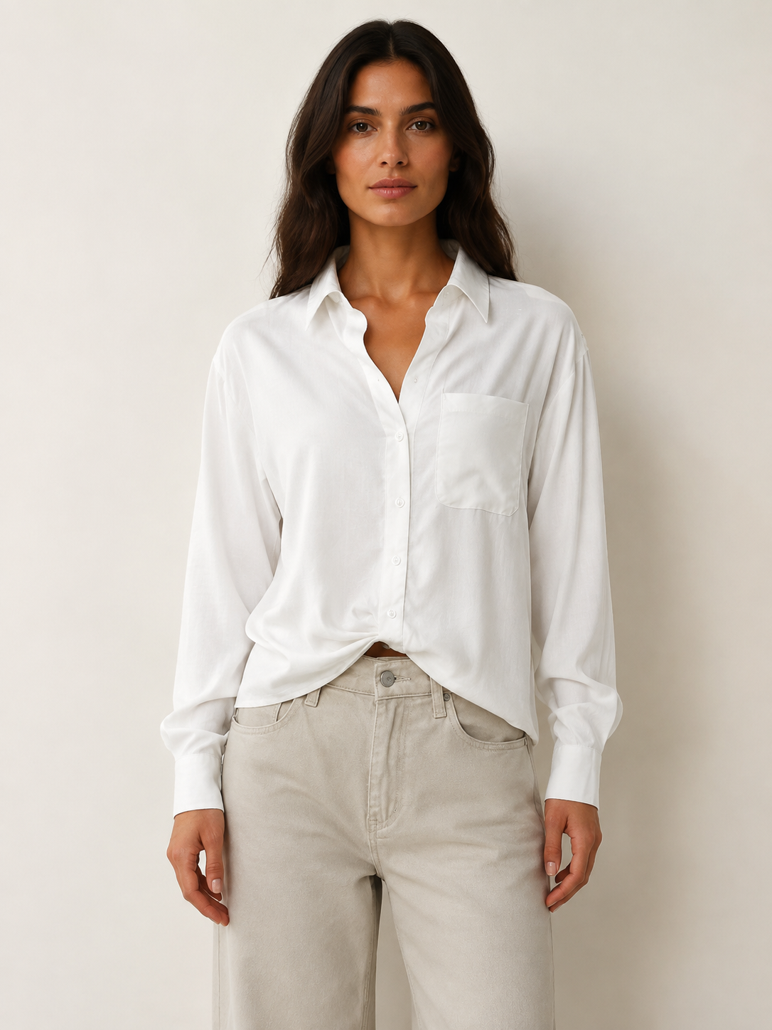 TENCEL TWIST HEM SHIRT