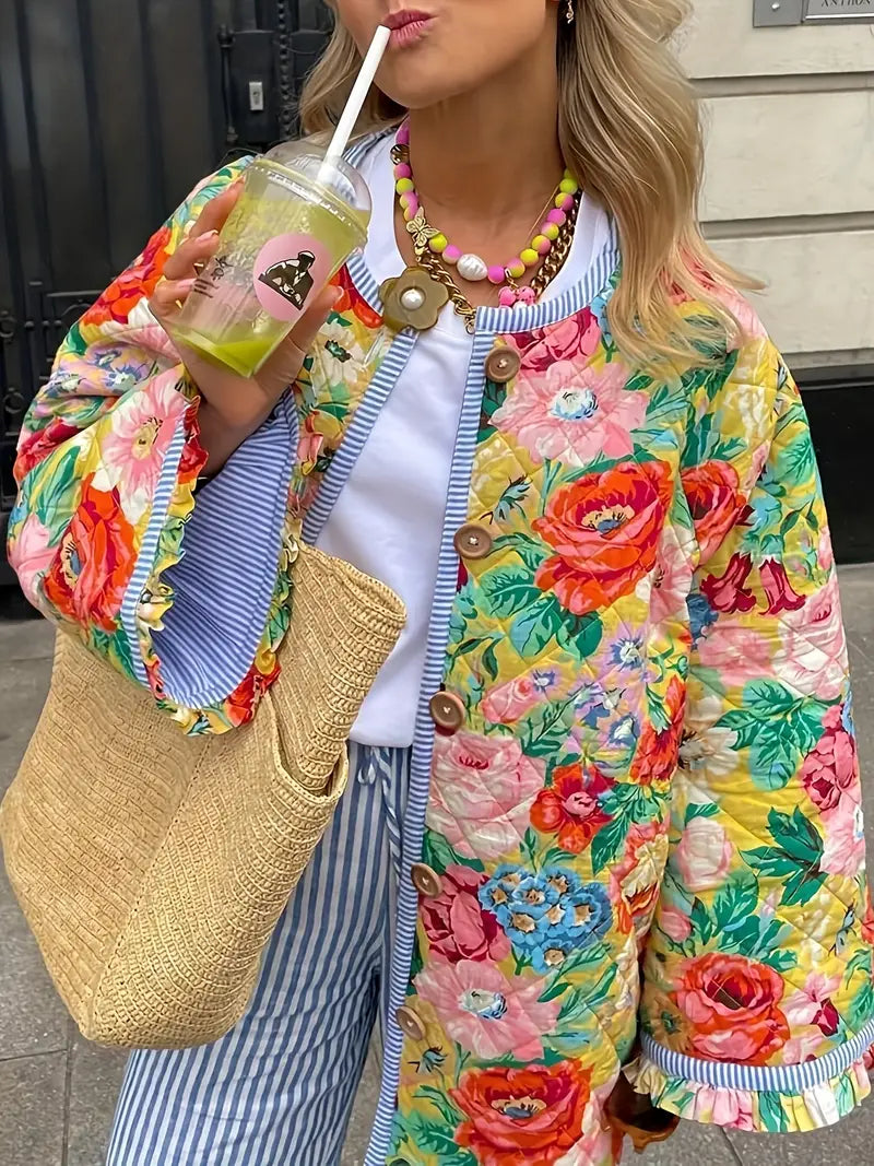 FLORAL QUILTED JACKET