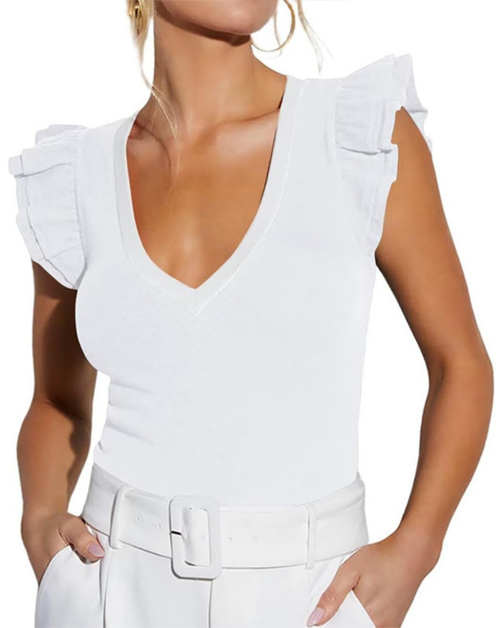 RUFFLE CHARM KNIT TOP