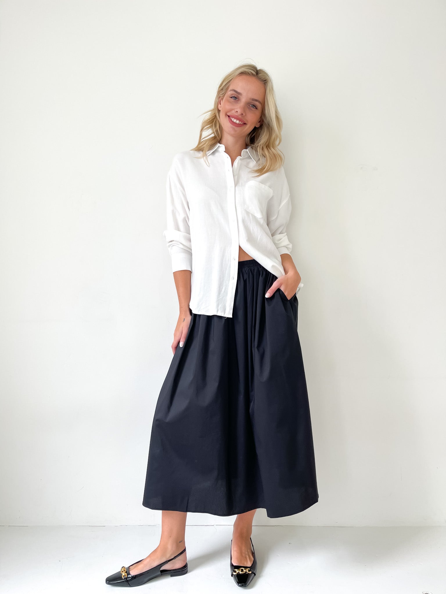 NELLY COTTON POPLIN FULL SKIRT