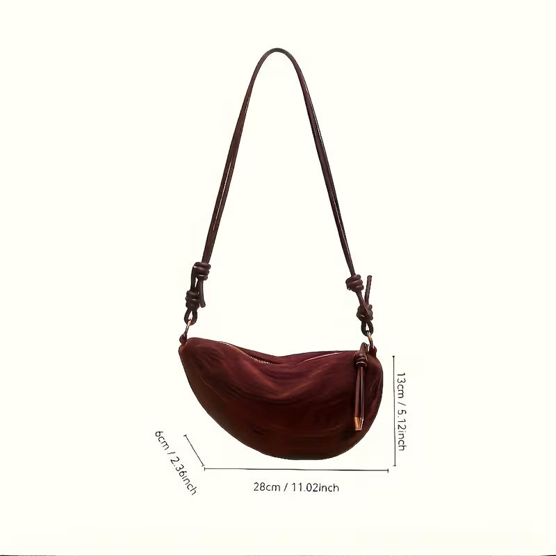 VINTAGE FAUX SUEDE CROSSBODY BAG