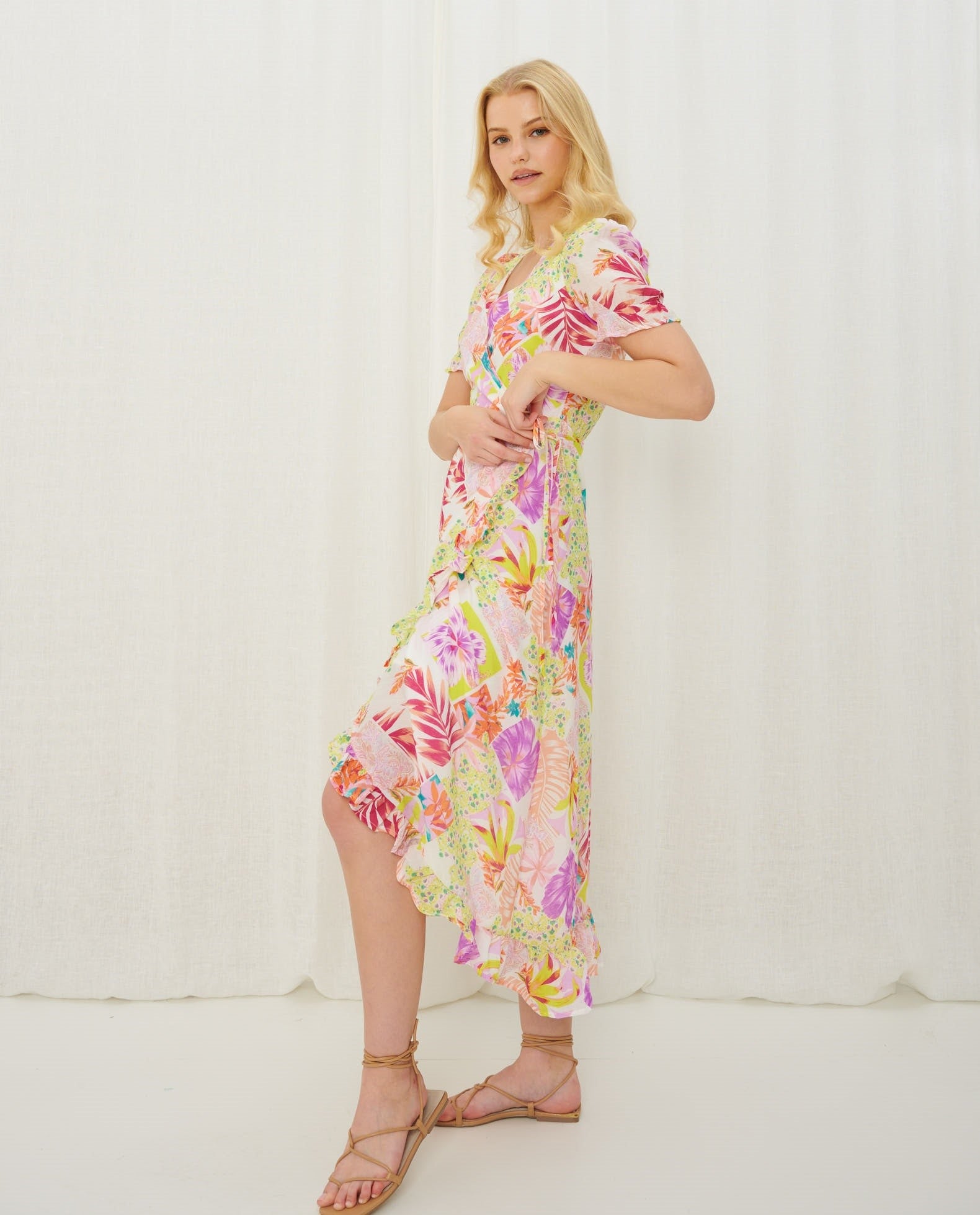 MERCI WRAP MIDI DRESS