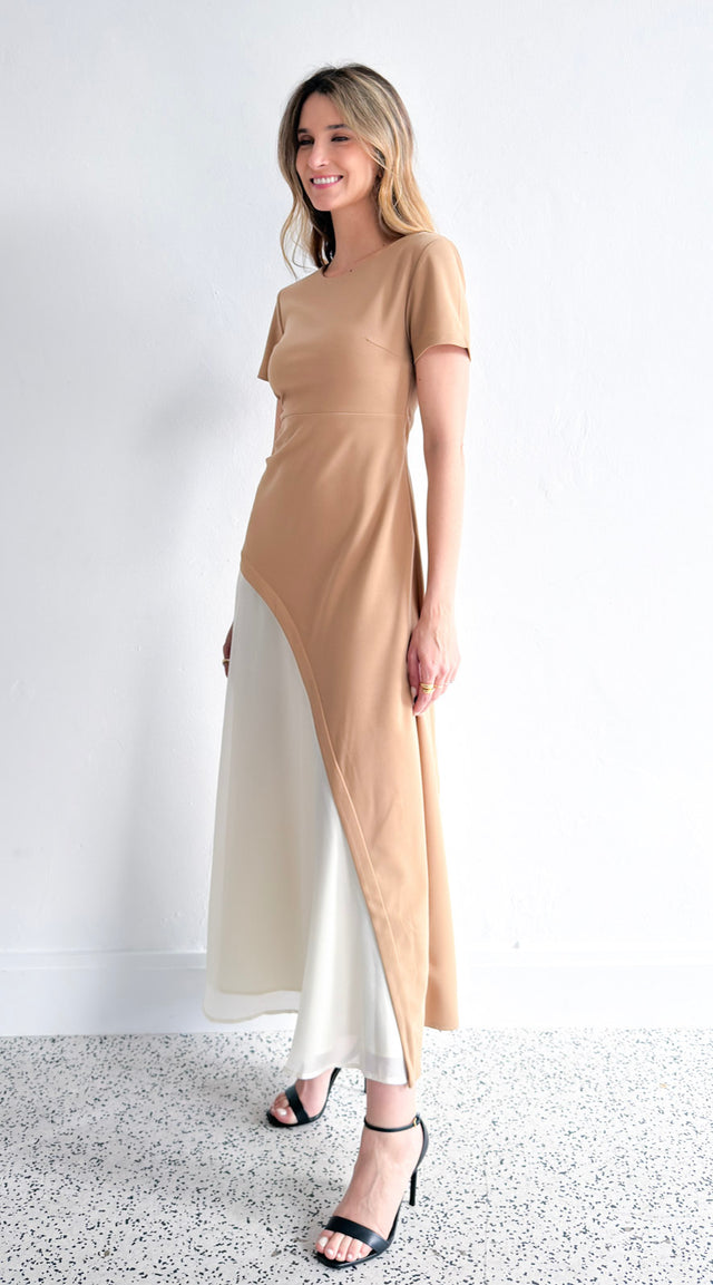 CONTRAST PANEL DRESS