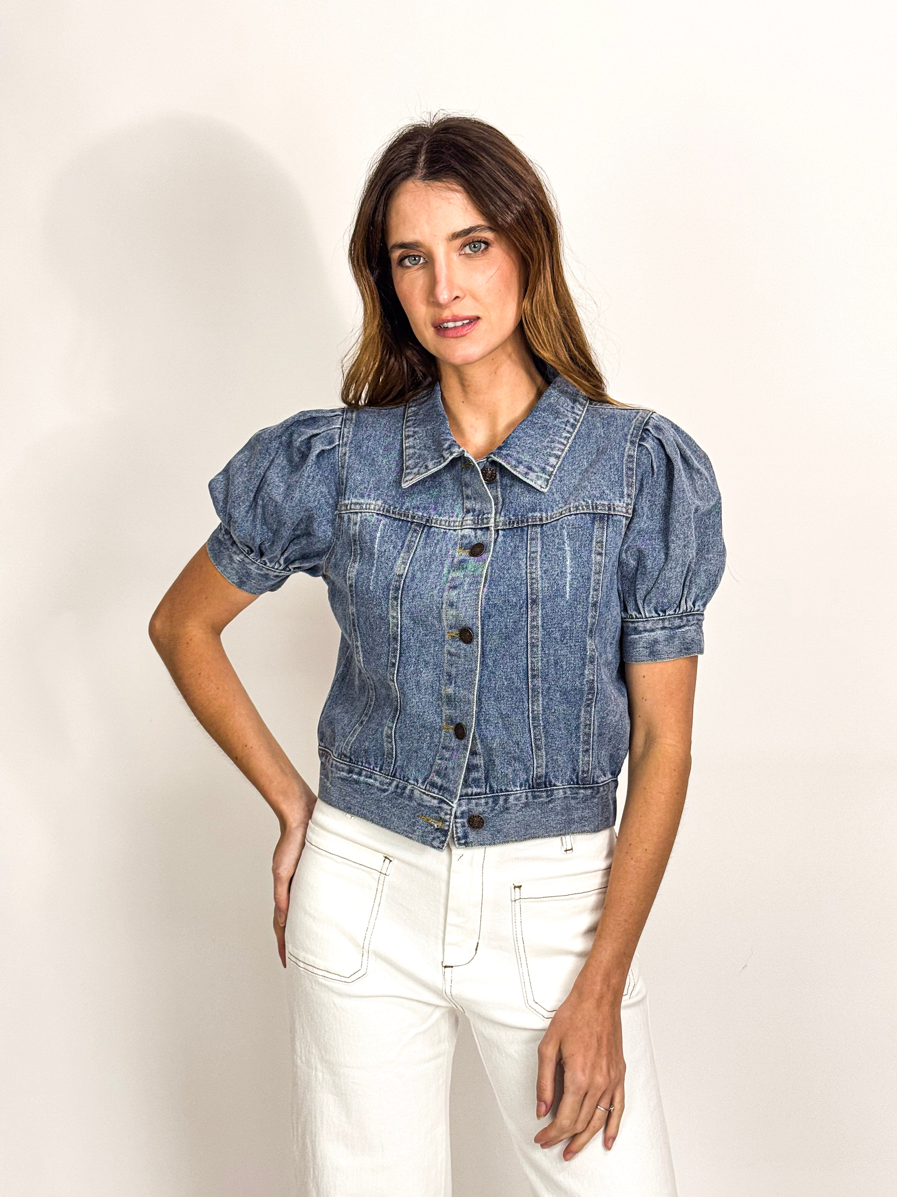 SHORT SLEEVE DENIM JACKET