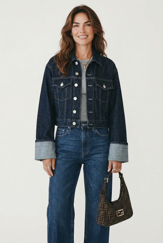 CLASSIC DENIM JACKET WITH CUFF SLEEVE