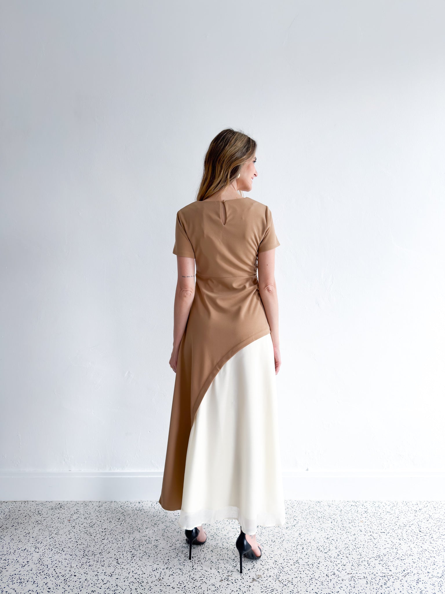 CONTRAST PANEL DRESS