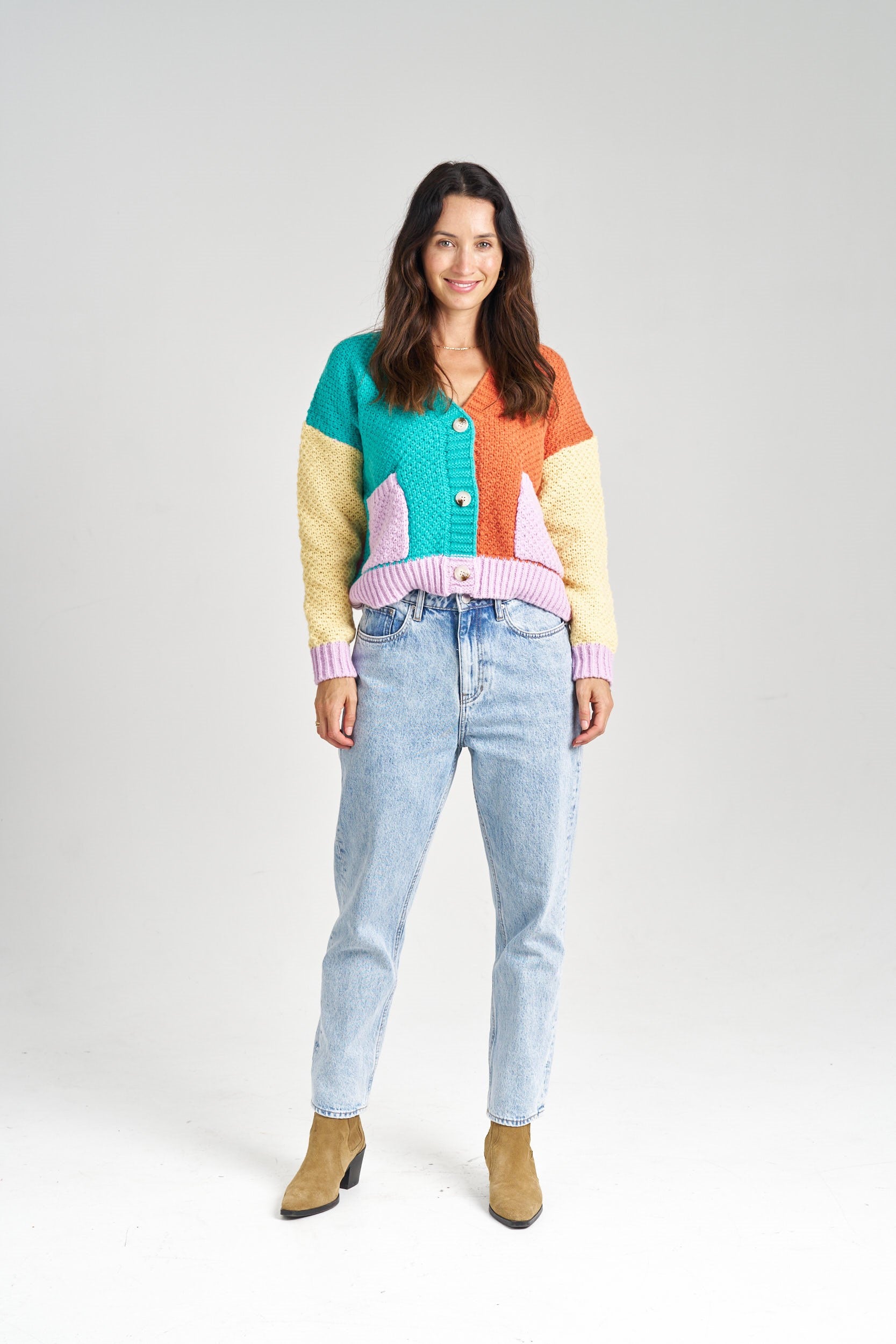 BLOCK COLOUR SHORT CARDIGAN