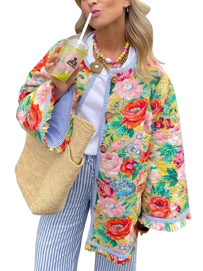 FLORAL QUILTED JACKET