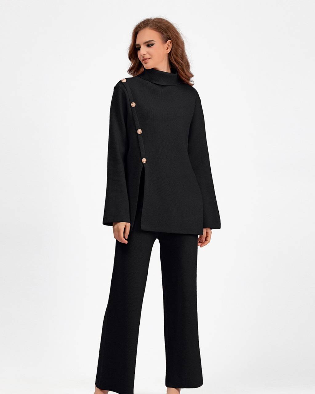 BUTTON DETAIL KNIT LOUNGE SET