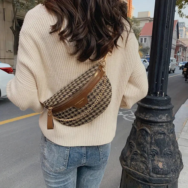 TWEED CANVAS CROSSBODY BAG