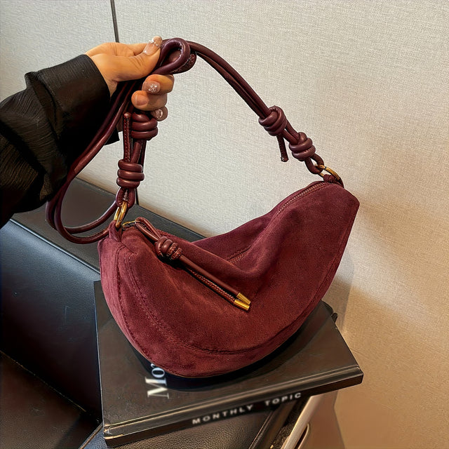 VINTAGE FAUX SUEDE CROSSBODY BAG