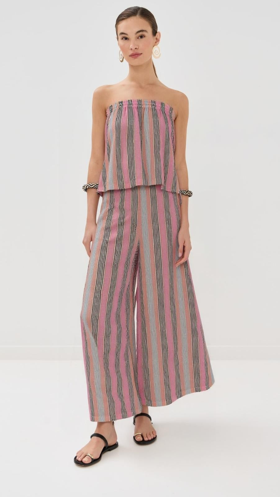 STRIPE STRAPLESS TOP AND PANT