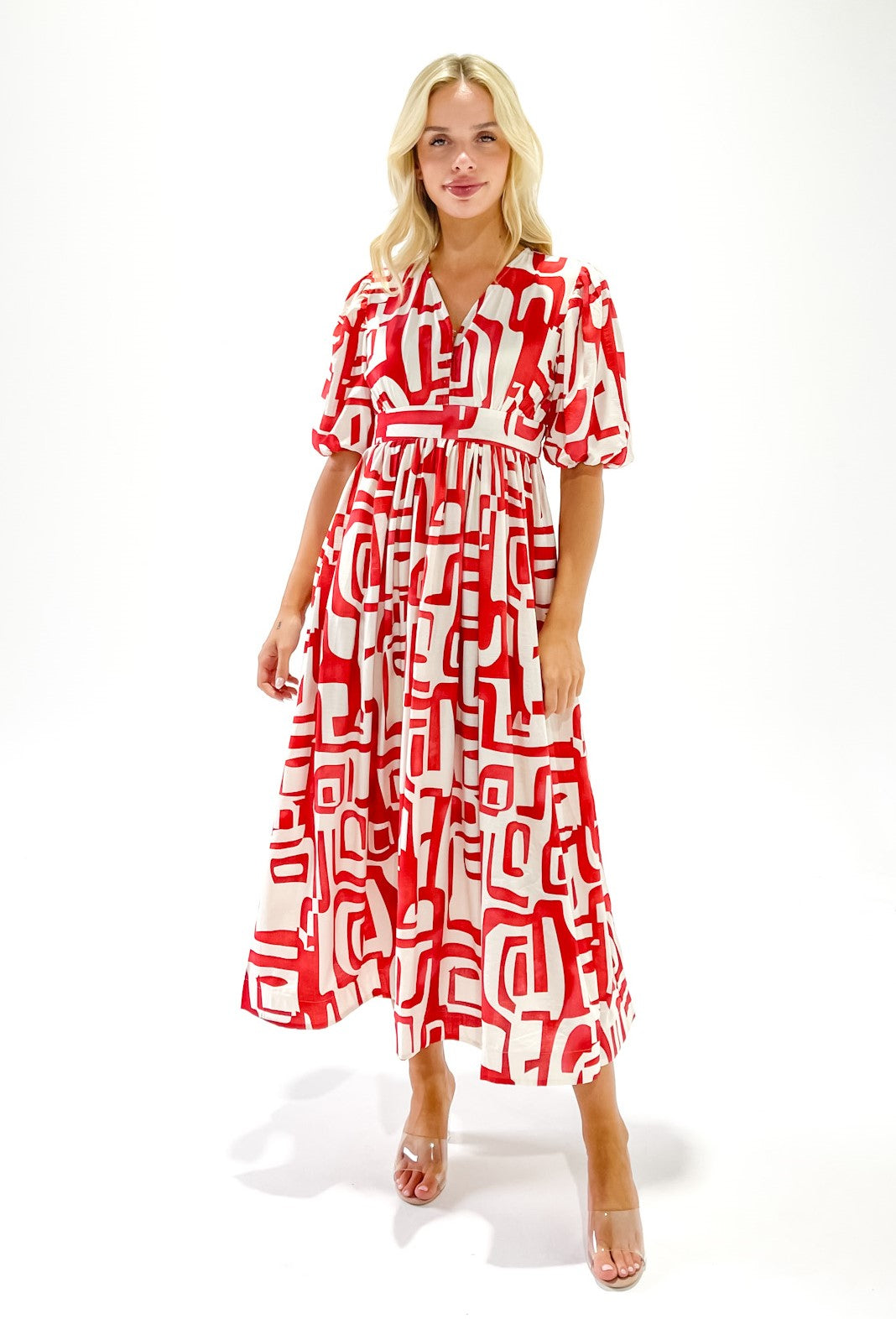 GEOMETRIC  AVARI MIDI DRESS