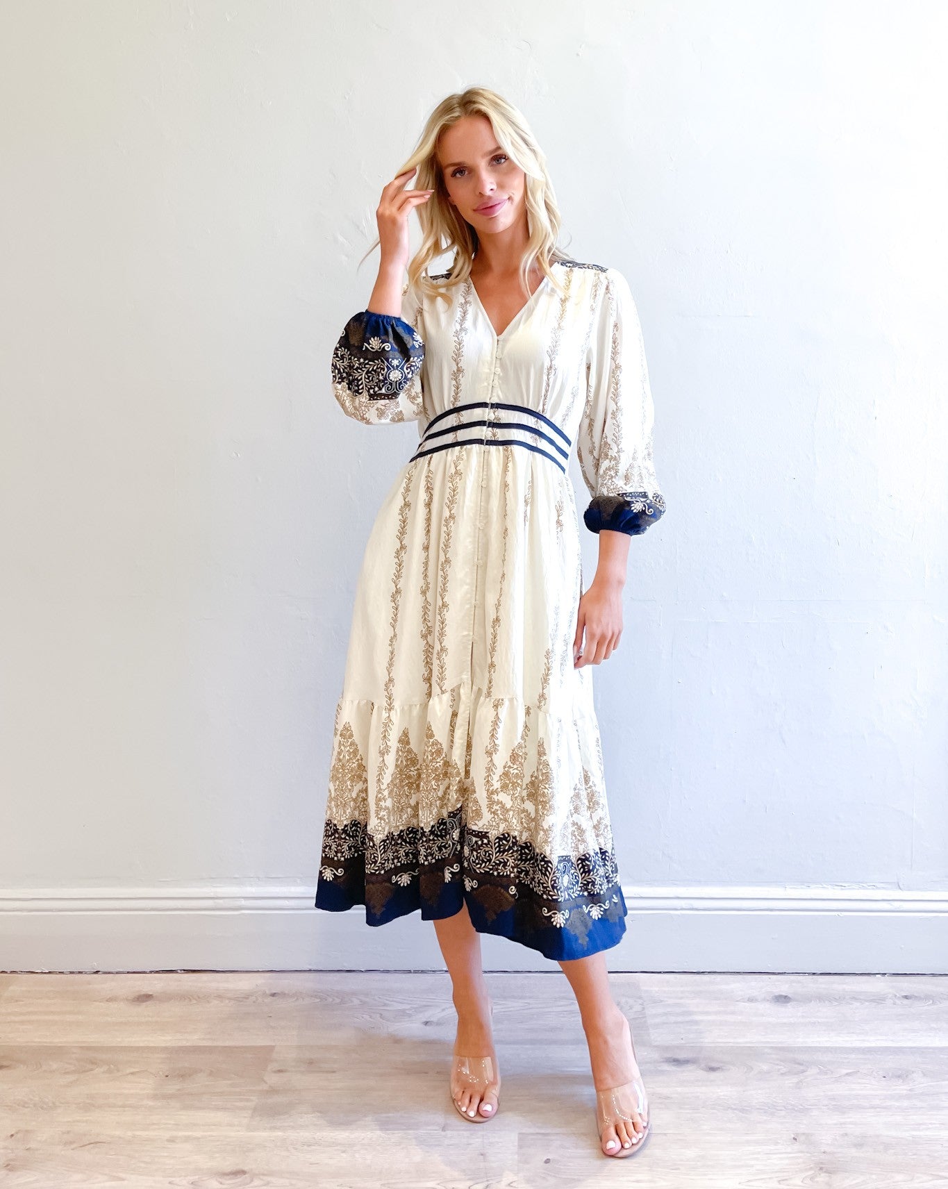 SAMMY BORDER MIDI DRESS