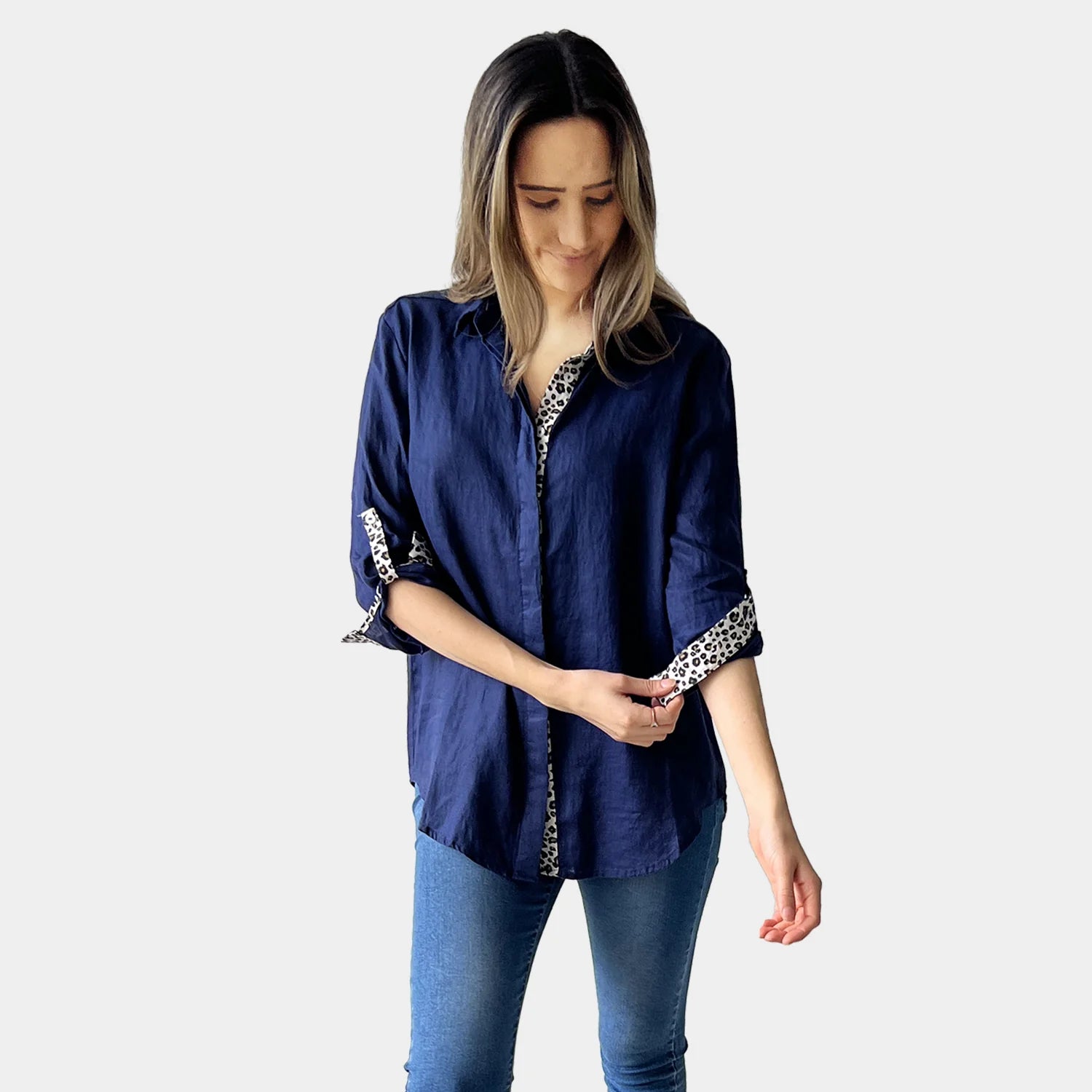 LEO CONTRAST LINEN SHIRT