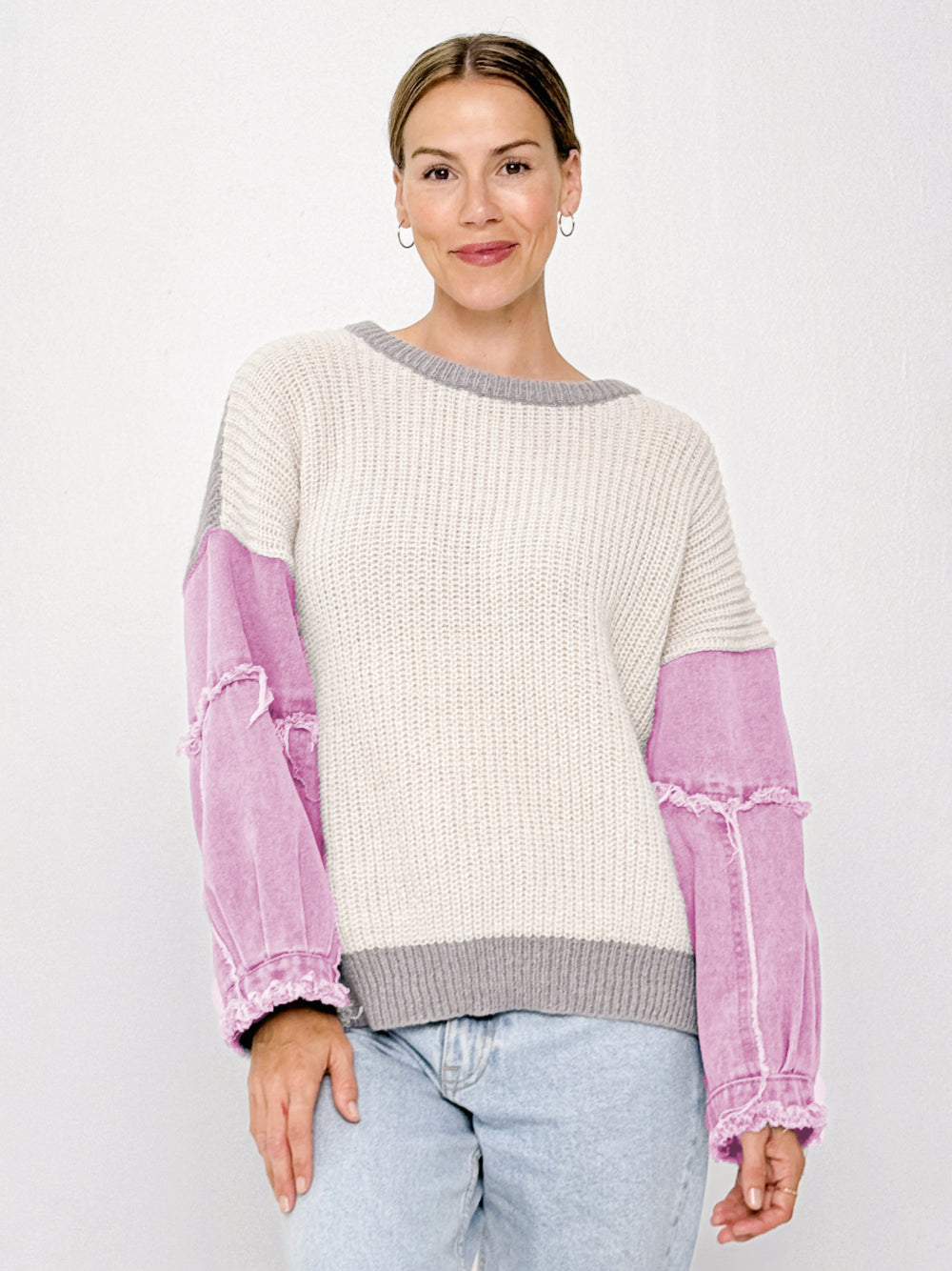 DENIM CONTRAST KNIT- NEW COLOURS