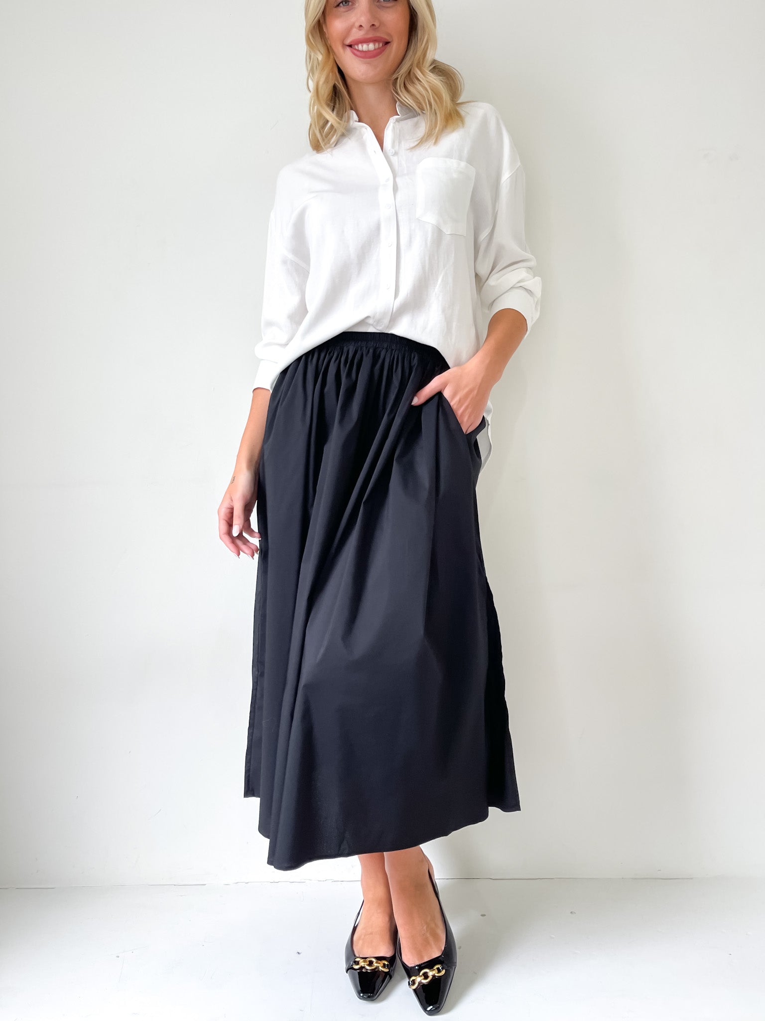 NELLY COTTON POPLIN FULL SKIRT