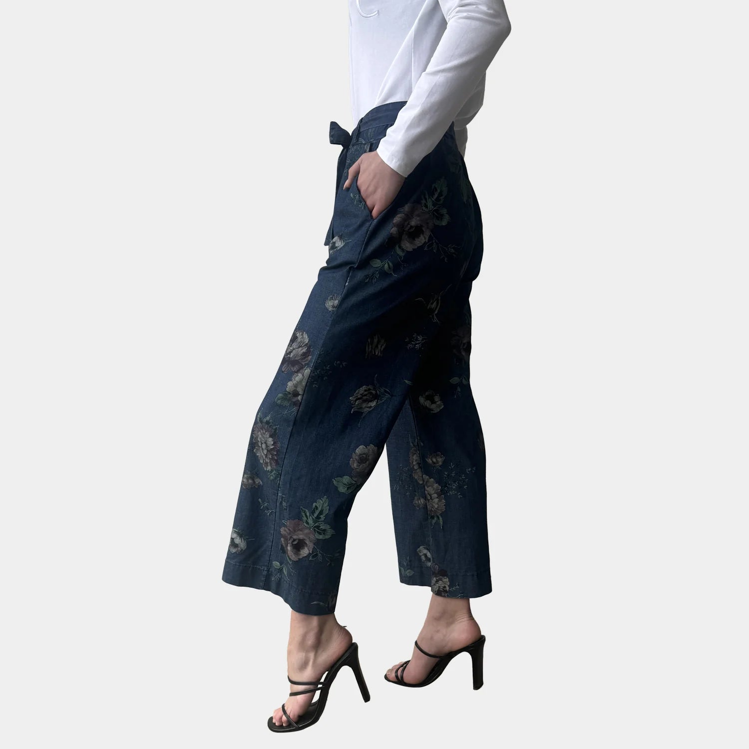 TIE WAIST DENIM PANT