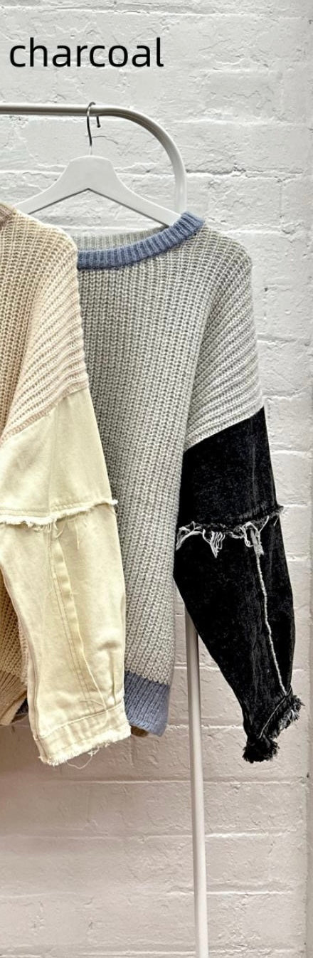 DENIM CONTRAST KNIT- NEW COLOURS