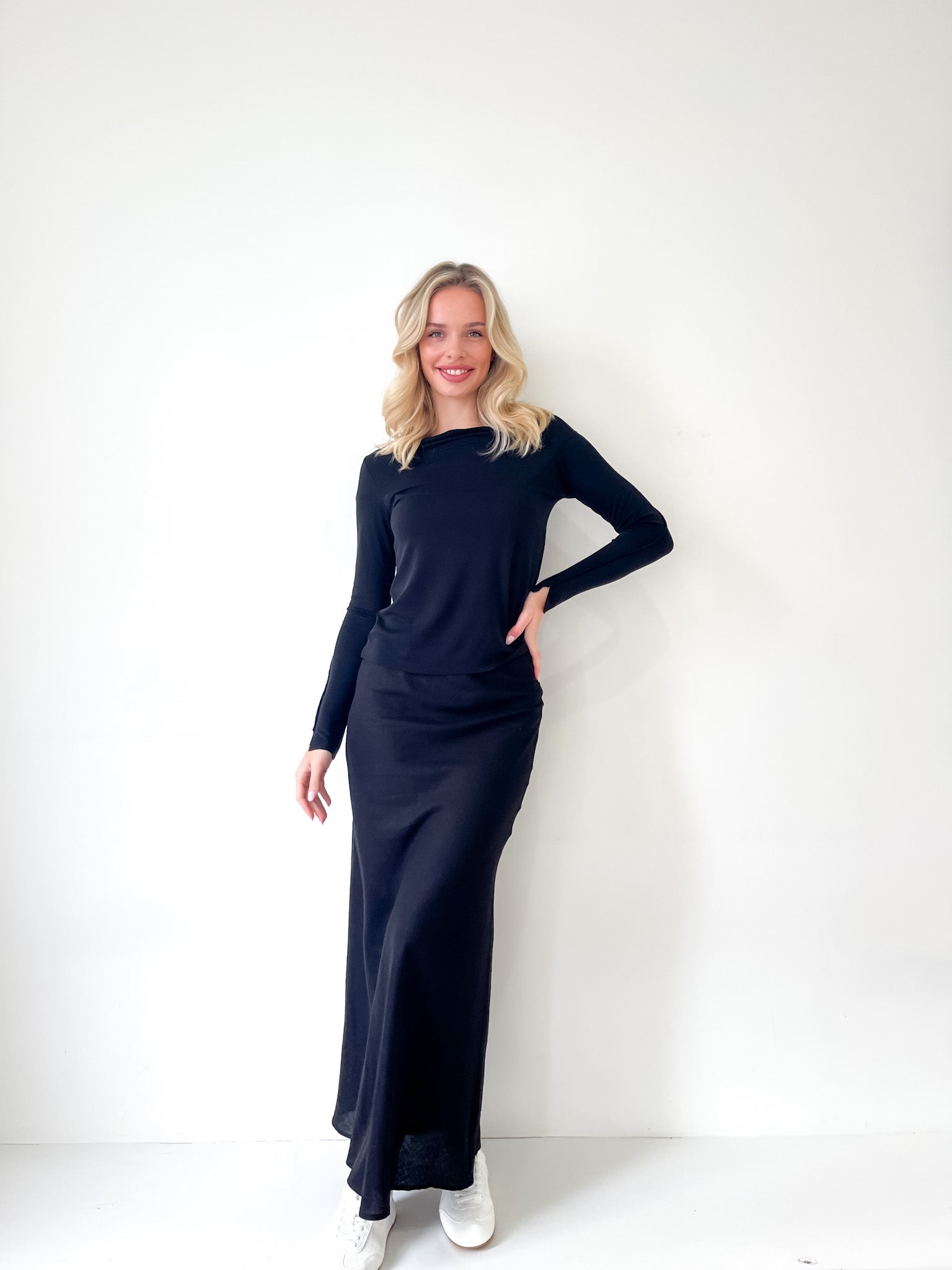 LINEN BIAS SKIRT MAXI