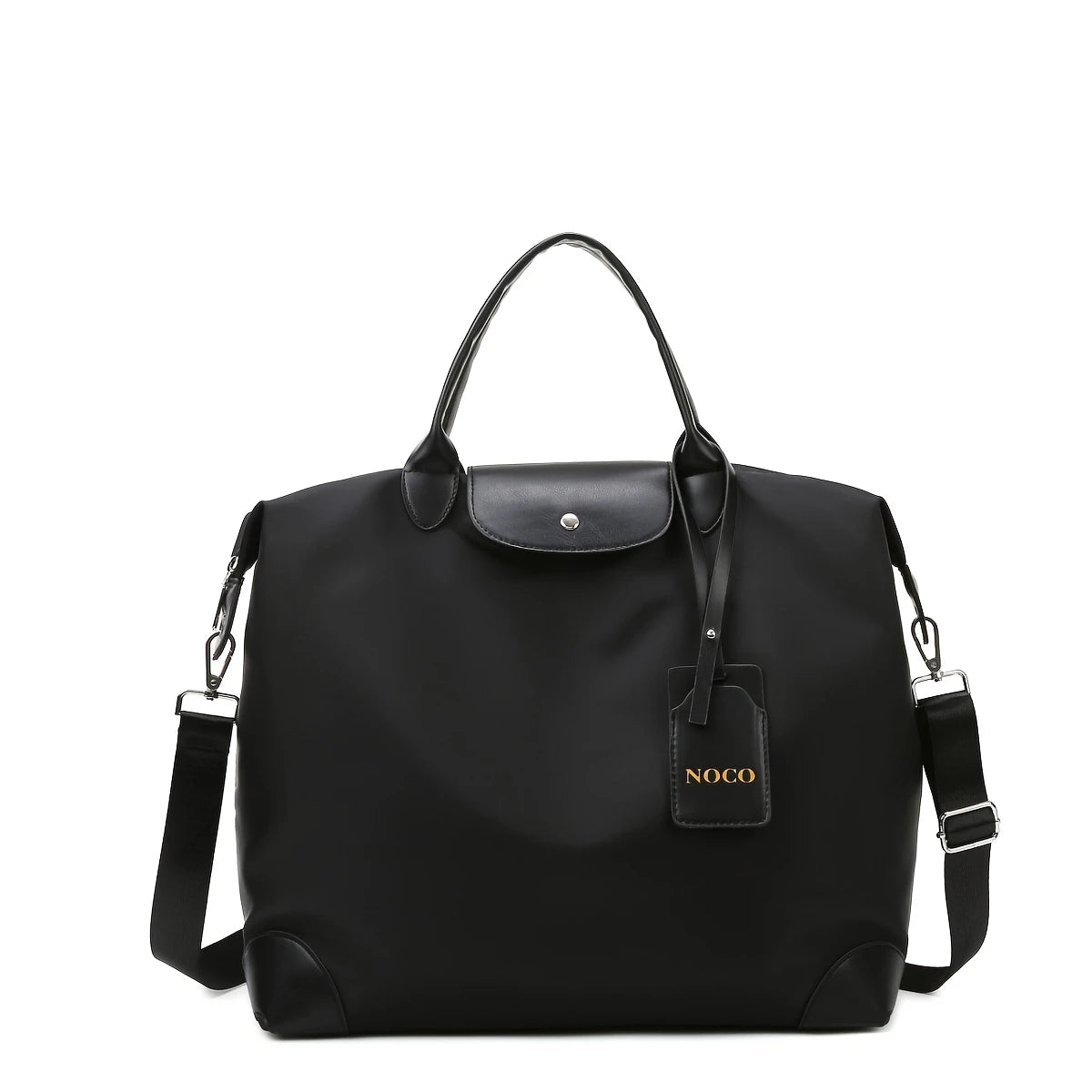 Large Black Nylon Tote Bag