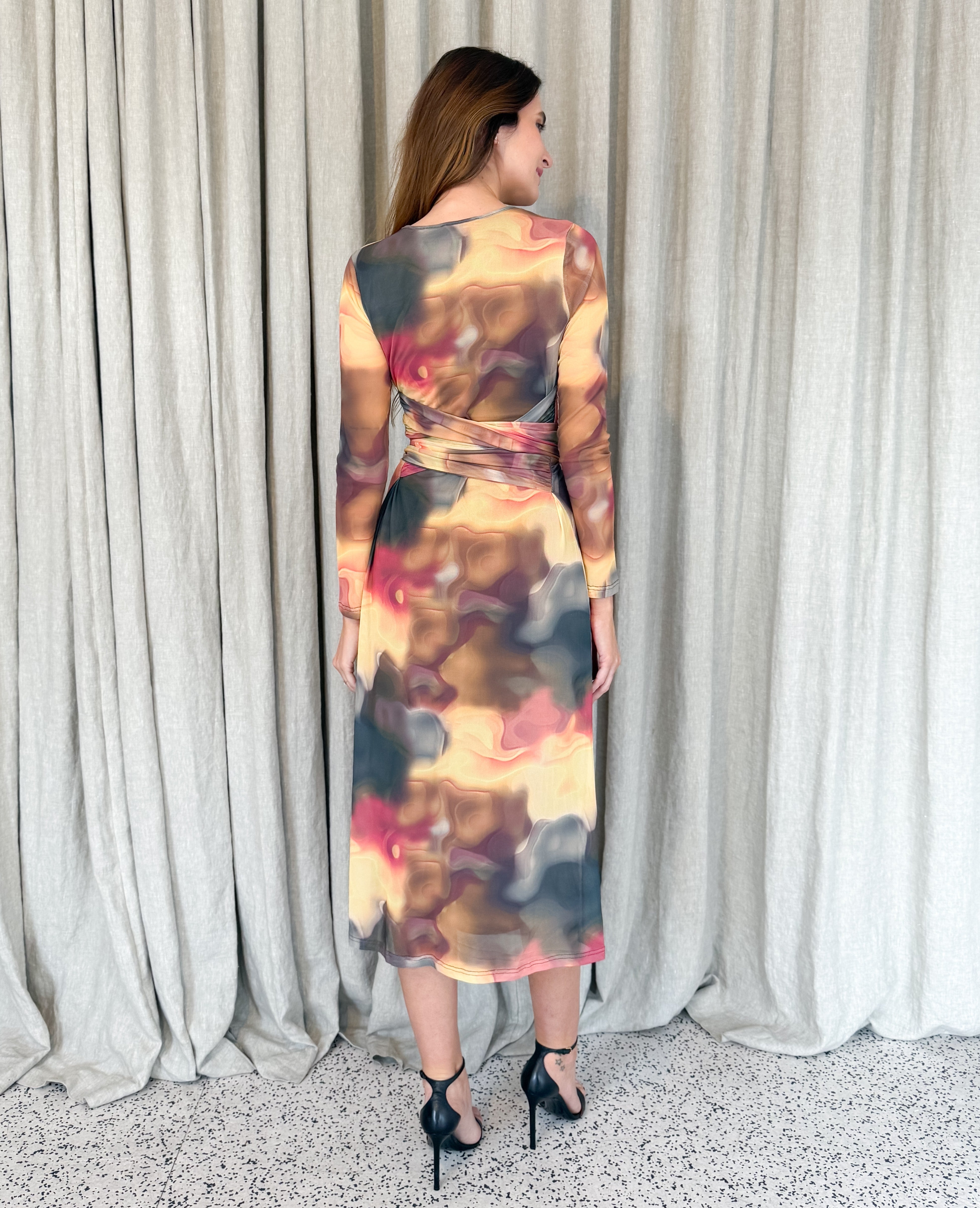 SASH MESH DRESS