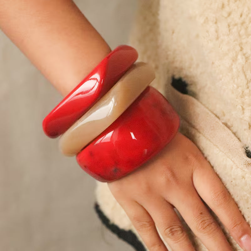 RUBY RESIN BANGLE SET