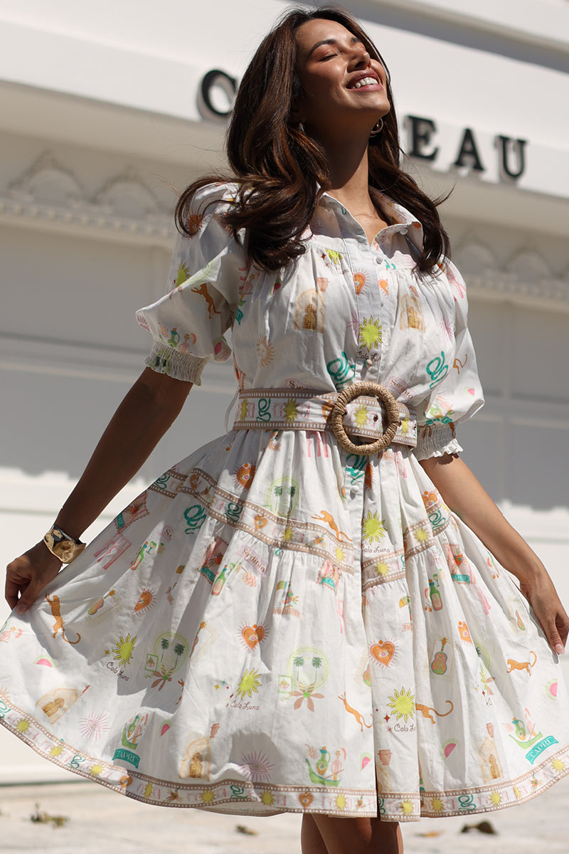 CALA LUNA BELTED MINI DRESS