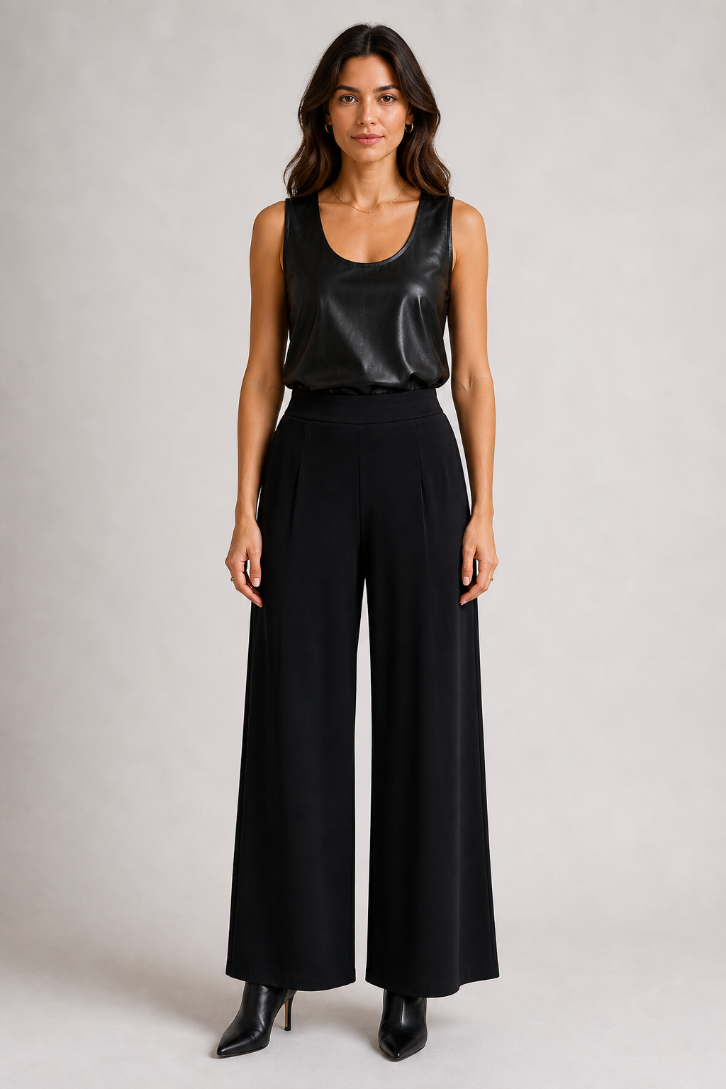 PLEATHER TANK TOP