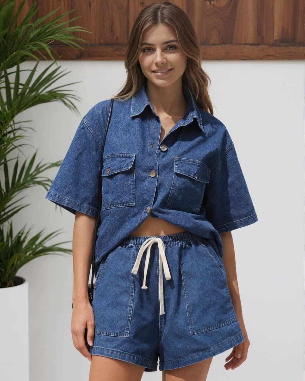 DENIM SHIRT / SHORT SET