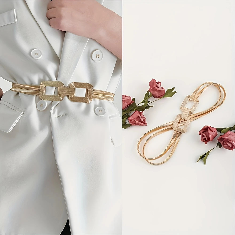GOLD SQUARE STRETCH BELT