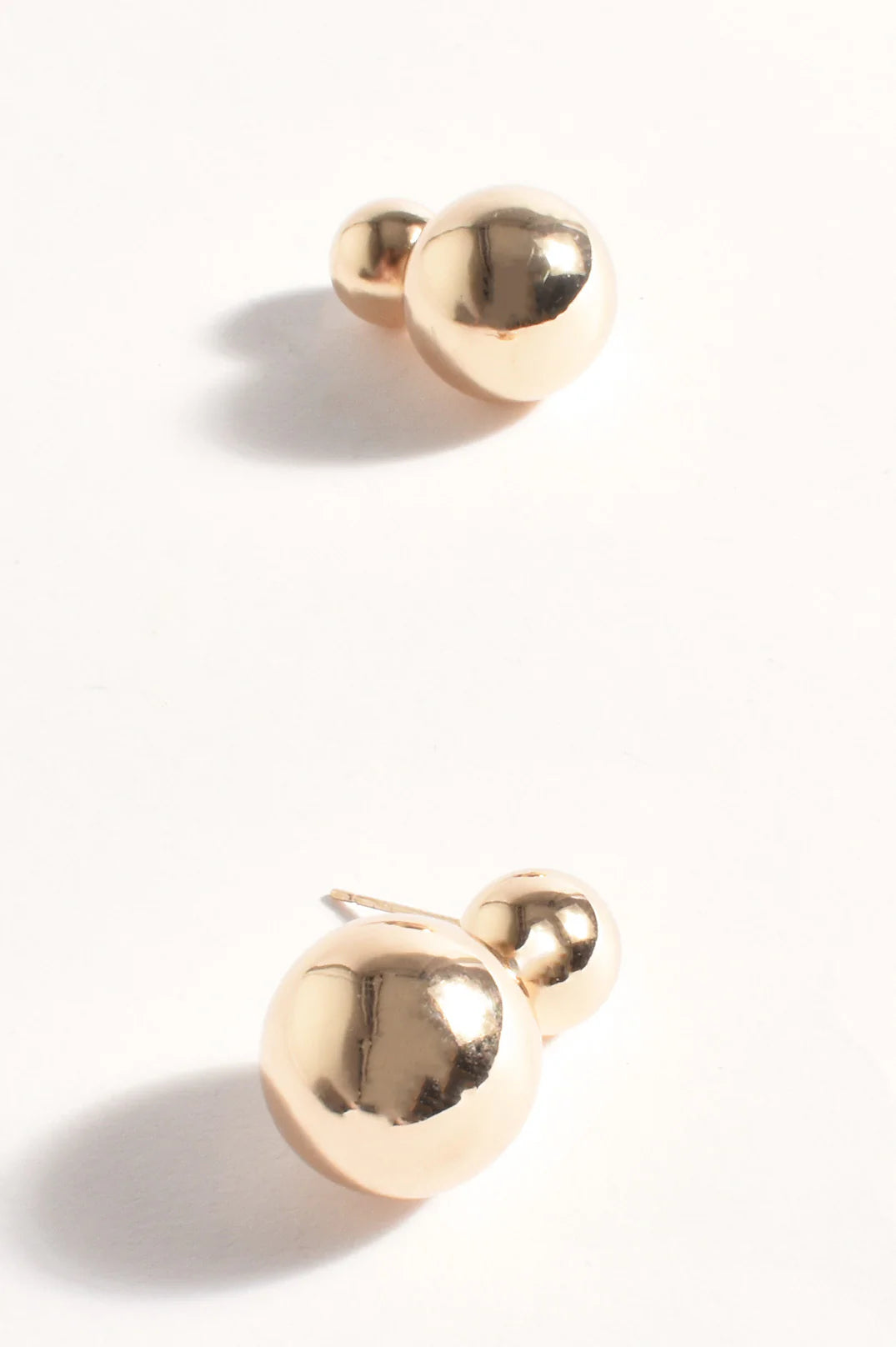 Double Ball Drop Earrings (Gold)