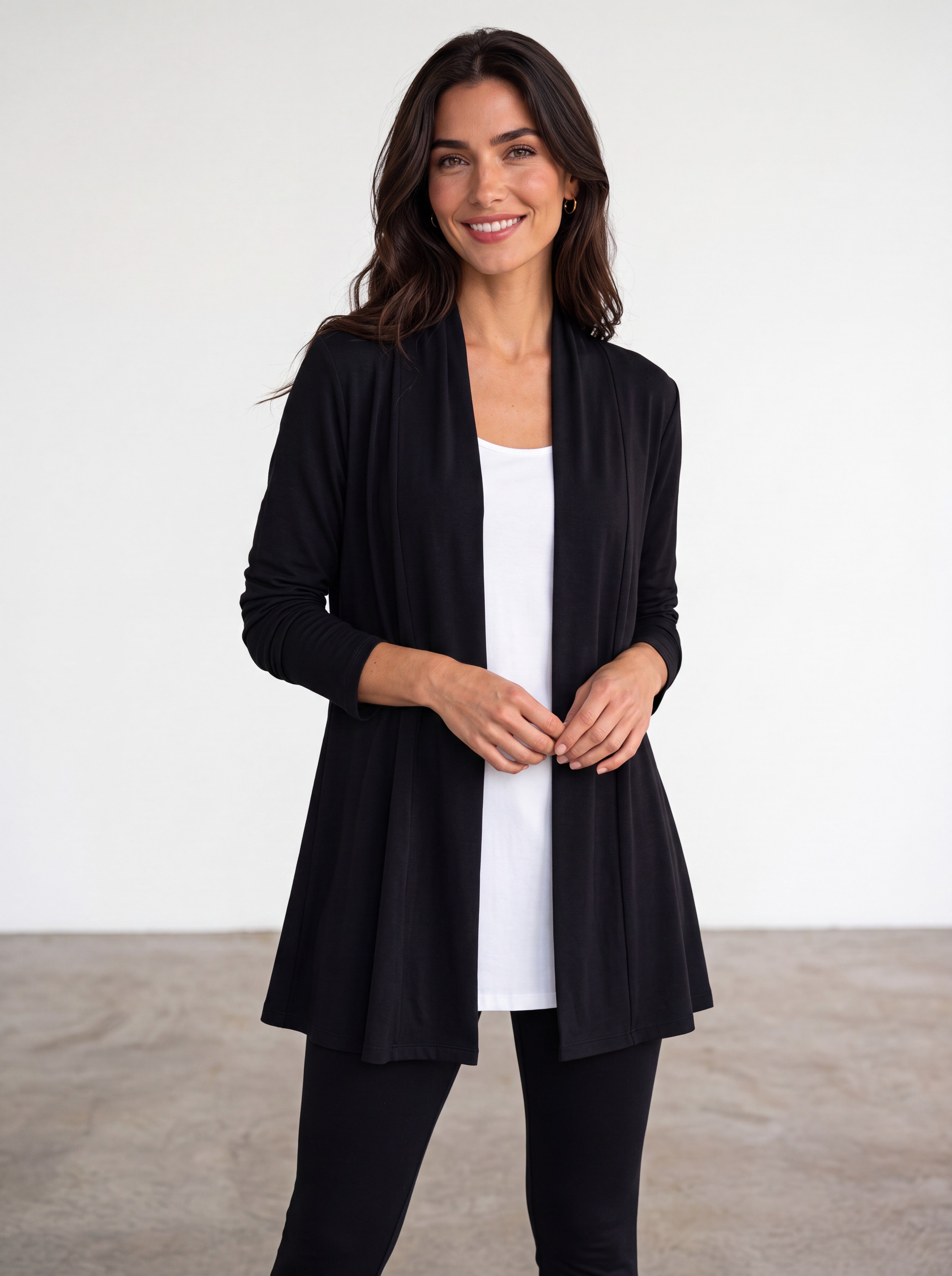 Bamboo Open Front Cardigan