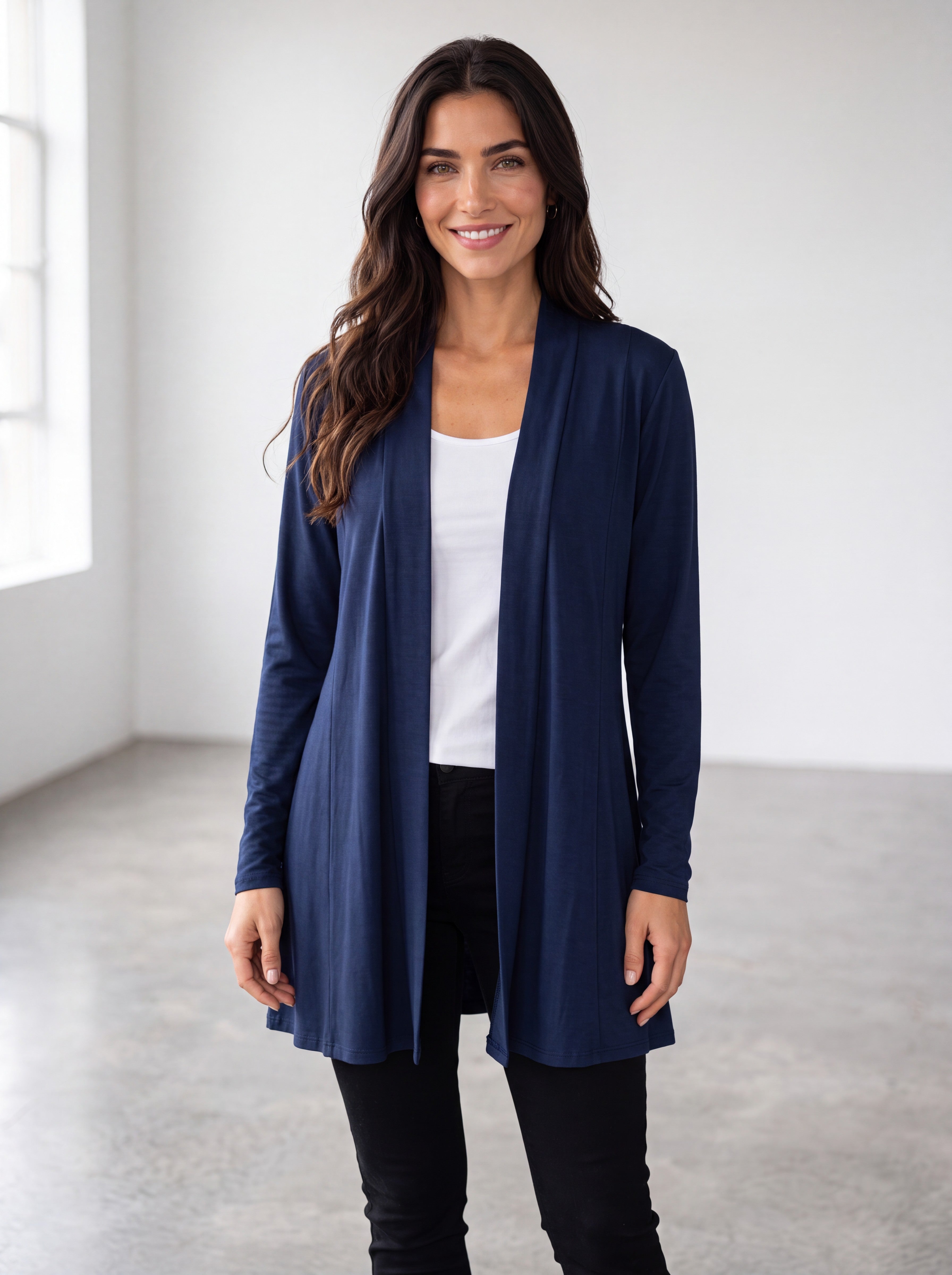 Bamboo Open Front Cardigan