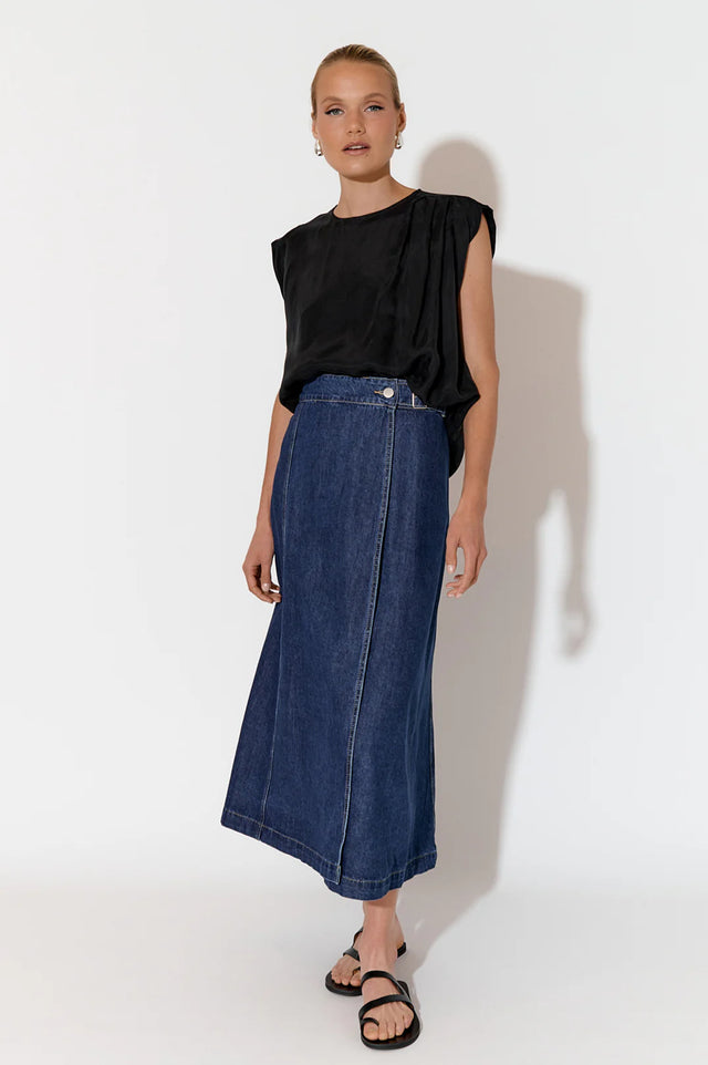 WRAP DENIM SKIRT