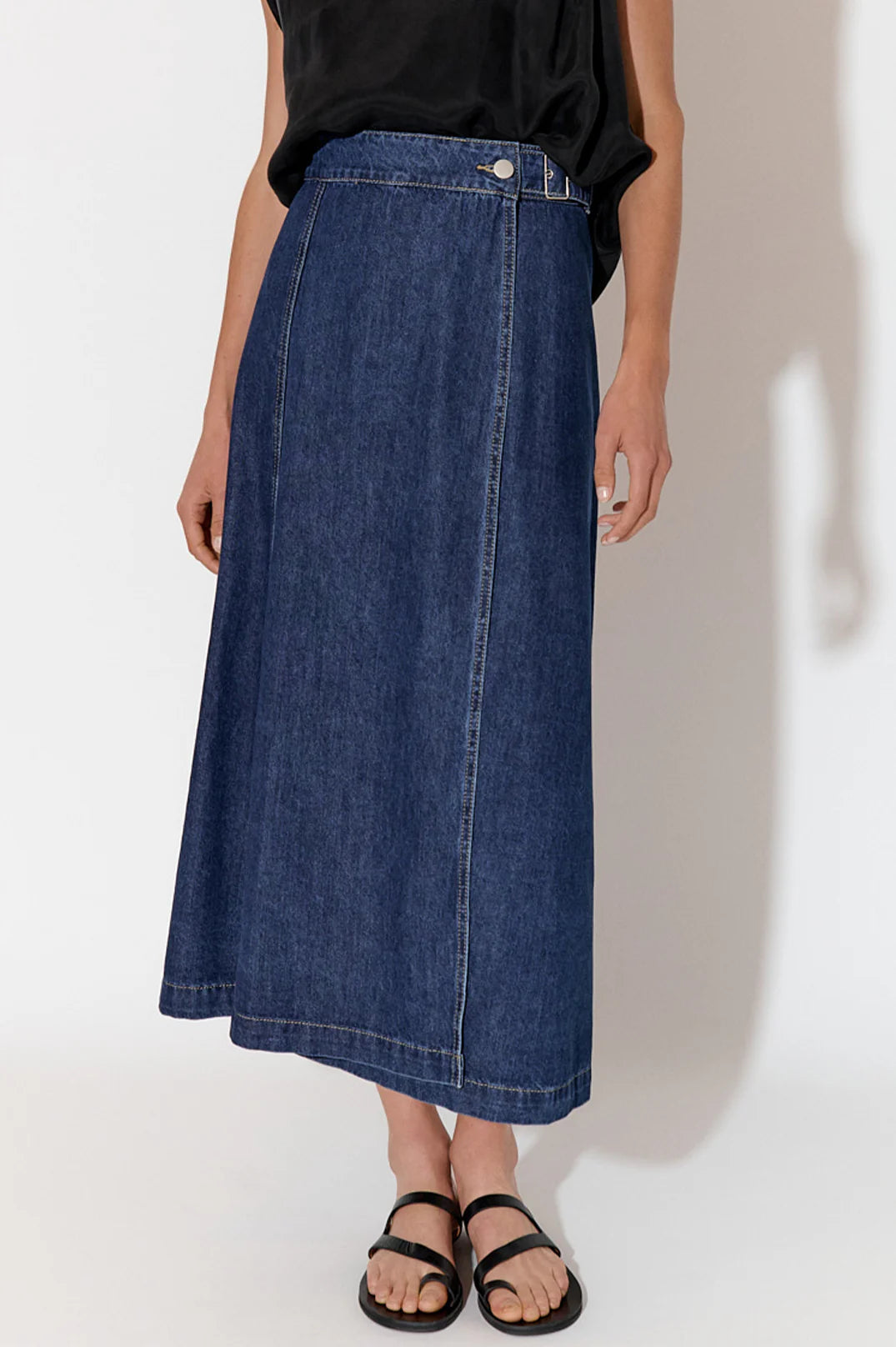 WRAP DENIM SKIRT