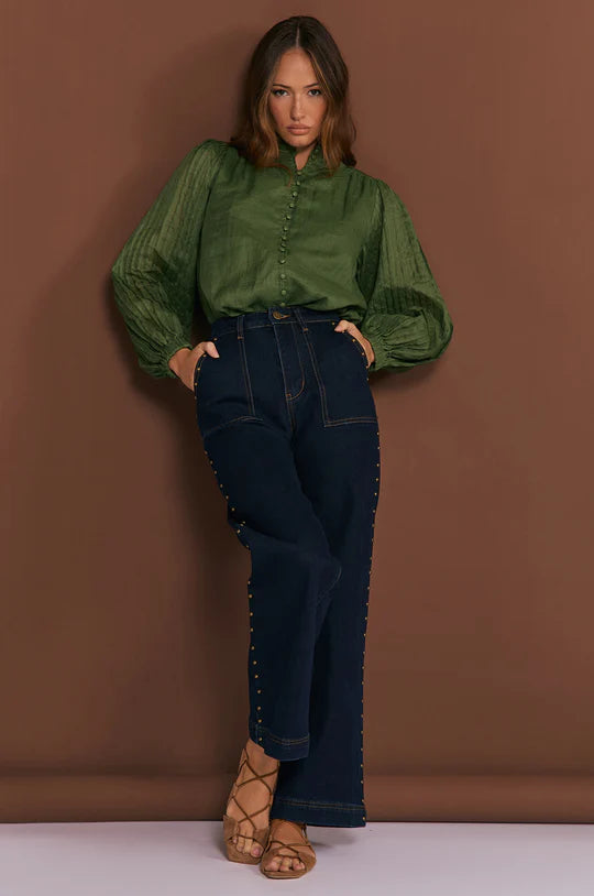 Evie Stud Detail Jean (Dark Wash)
