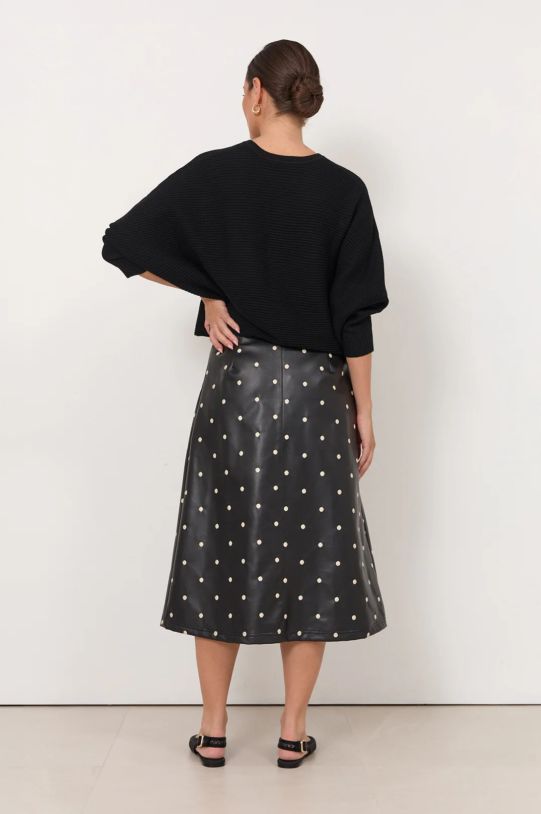 Viktoria Faux Leather Skirt (Black)