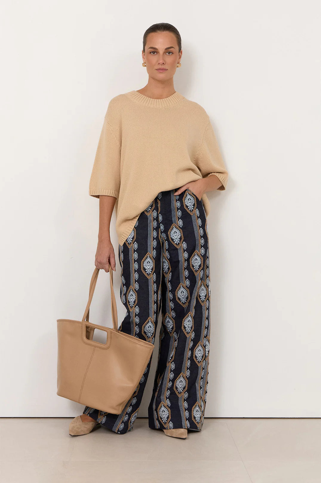 Avalon Lightweight Denim Embroidered Pant
