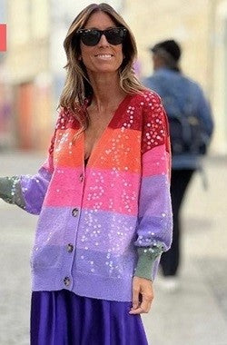 COLOURFUL SEQUIN CARDI