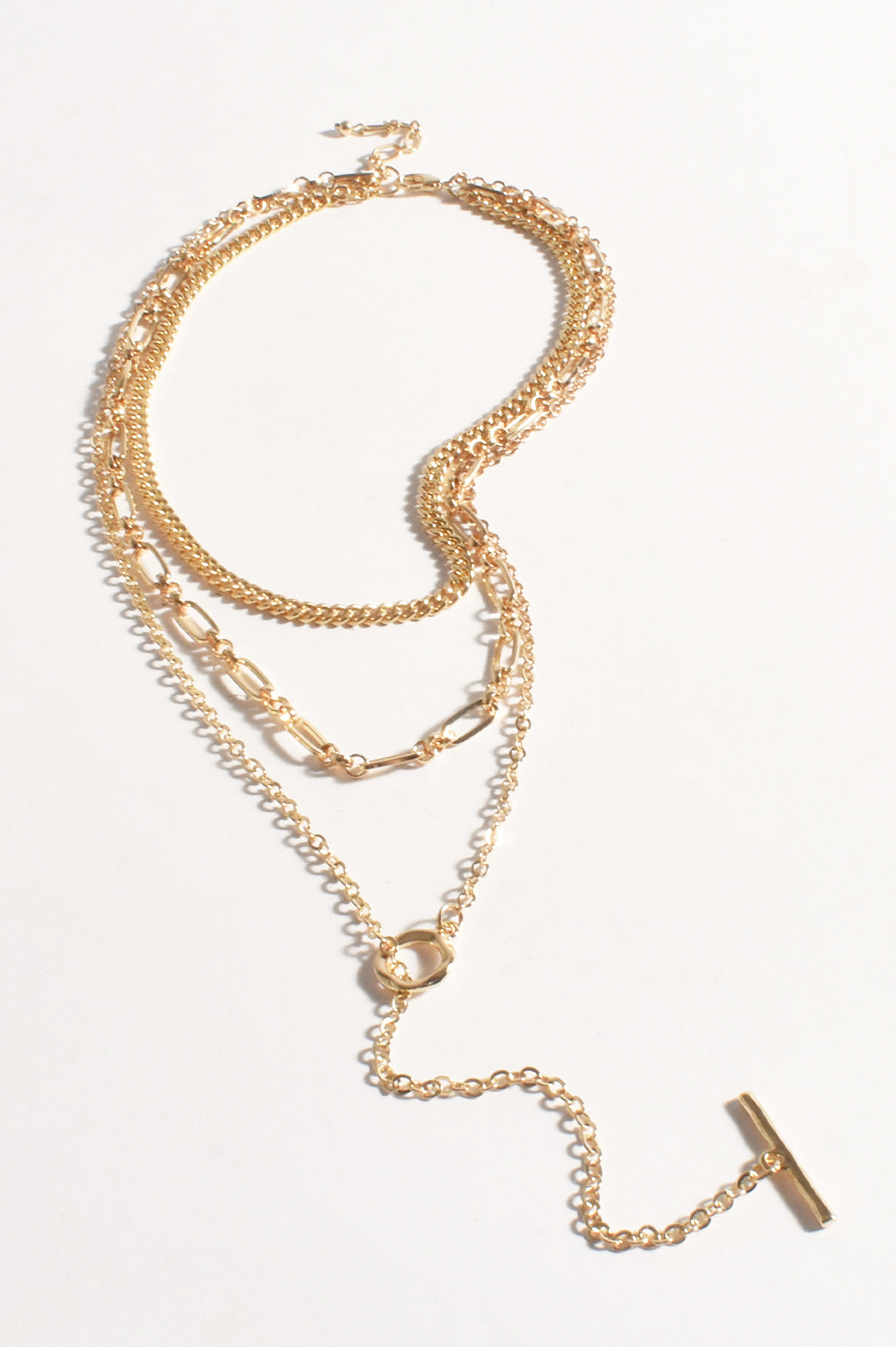 Layered Fob Bar Necklace (Gold/ Silver)