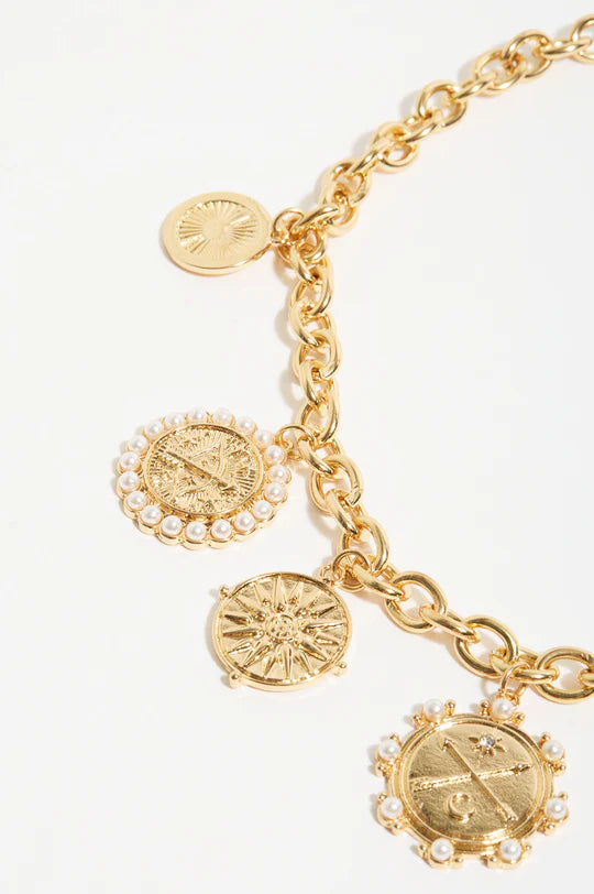 Charlie Multi Charms Necklace (Gold)