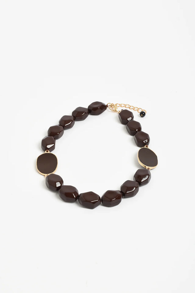 Mixed Shapes Resin Event Necklace (Chocolate)