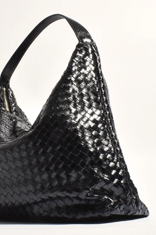 METALLLIC WEAVE SLOUCH BAG