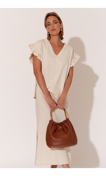 ADELINE TEXTURED CANE HANDLE BAG