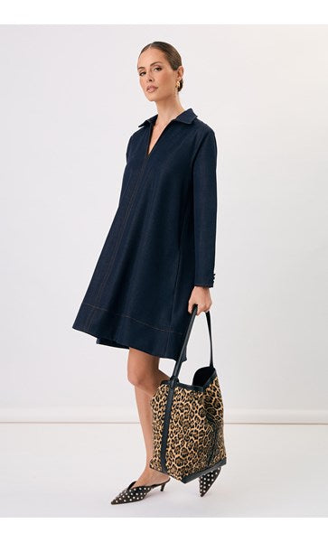 JONI LEOPARD CANVAS BUCKET BAG