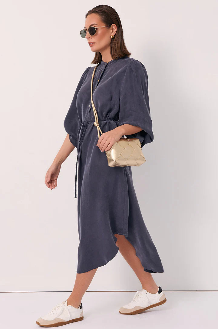 Elodie Weave Metallic Crossbody Bag (Gold