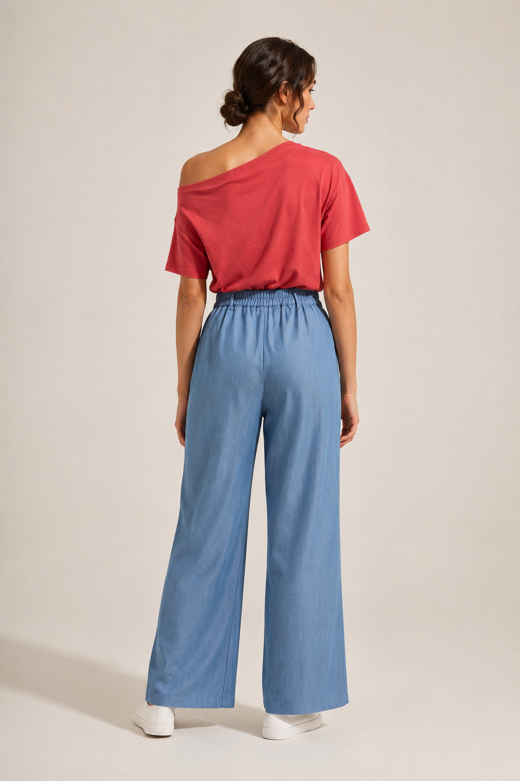Asymmetrical Off-Shoulder Cotton Top