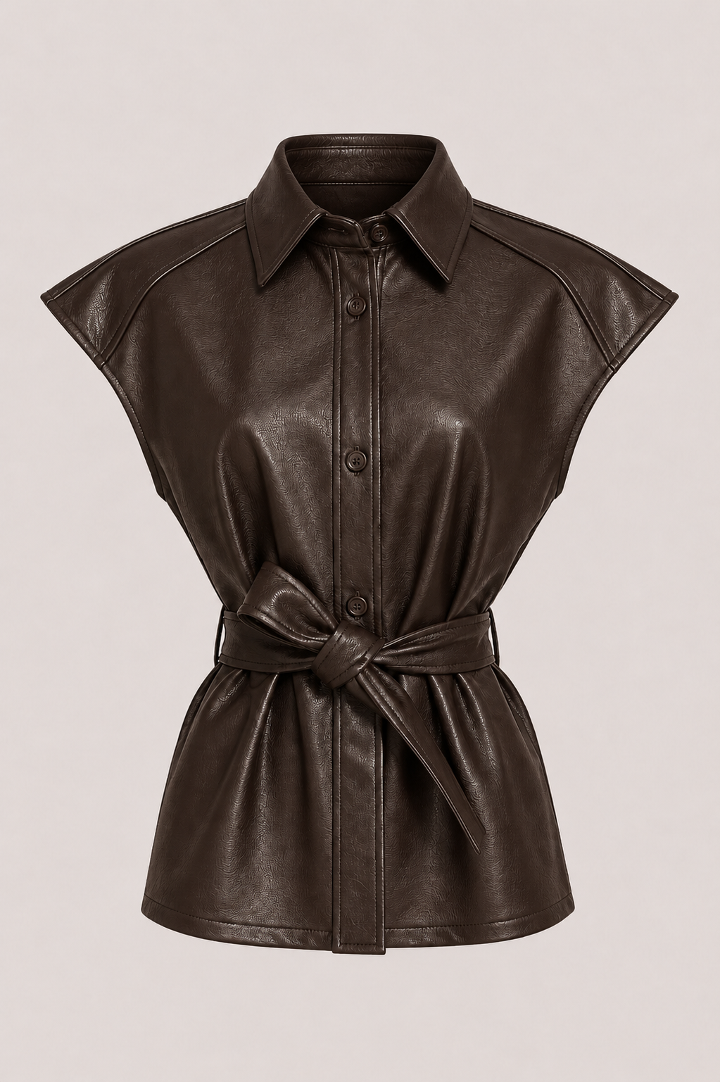 PLEATHER TIE VEST