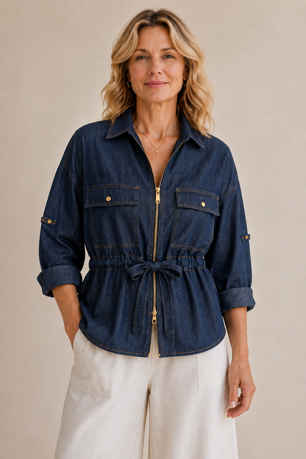 SAFARI DENIM ZIP SHIRT
